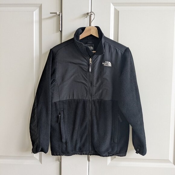 North Face Fleece Jacket Girls XL Black Polartec Denali Full Zip Sweater Coat